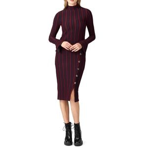N12H Striped Column Midi Dress